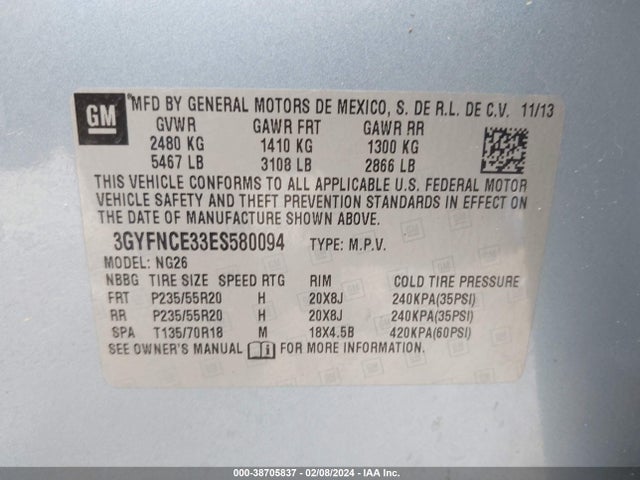 3GYFNCE33ES580094 Cadillac Srx Performance Collection