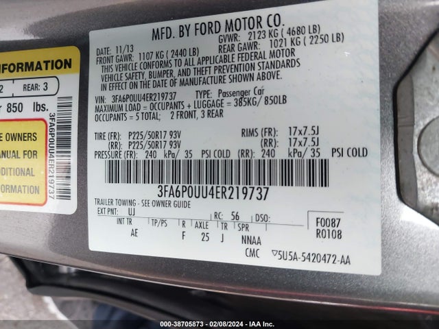 Ford Fusion Hybrid S 2014 3FA6P0UU4ER219737 Image 9