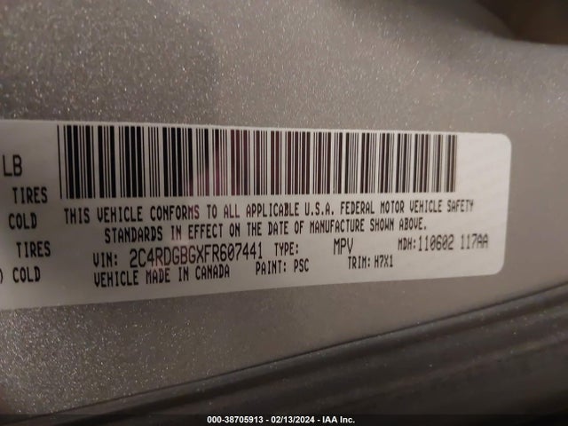 Dodge Grand Caravan Avp/se 2015 2C4RDGBGXFR607441 Image 9
