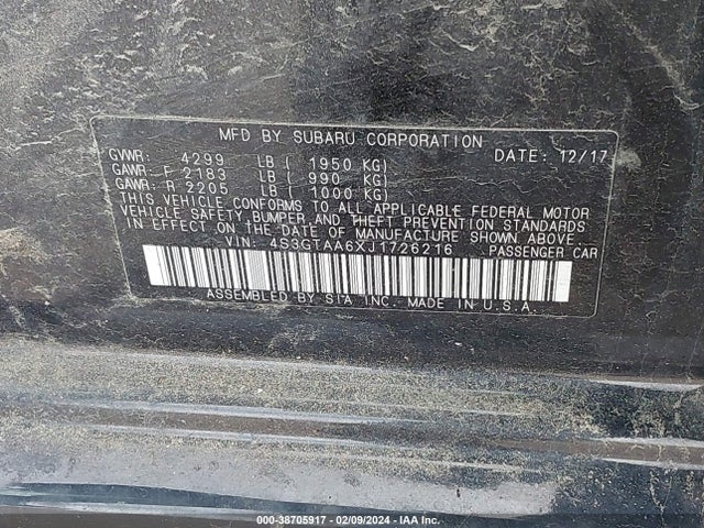 4S3GTAA6XJ1726216 Subaru Impreza 2.0i
