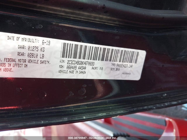 Dodge Charger Sxt Rwd 2019 2C3CDXBG8KH670693 Image 9