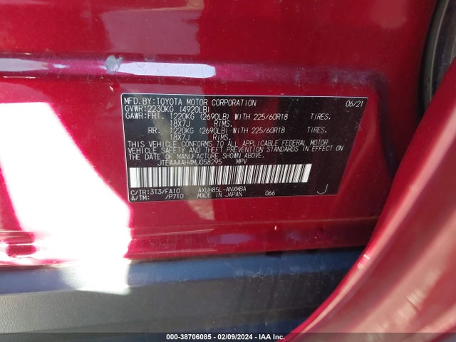 Toyota VENZA LE 2021 JTEAAAAH4MJ058295 Image 9