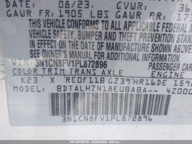 3N1CN8FV1PL872896 Nissan Versa 1.6 Sr Xtronic Cvt