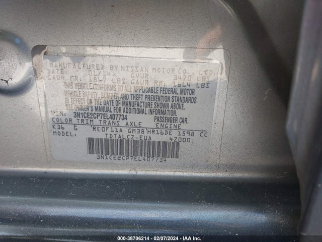 Nissan Versa Note S Plus 2014 3N1CE2CP7EL407734 Image 9