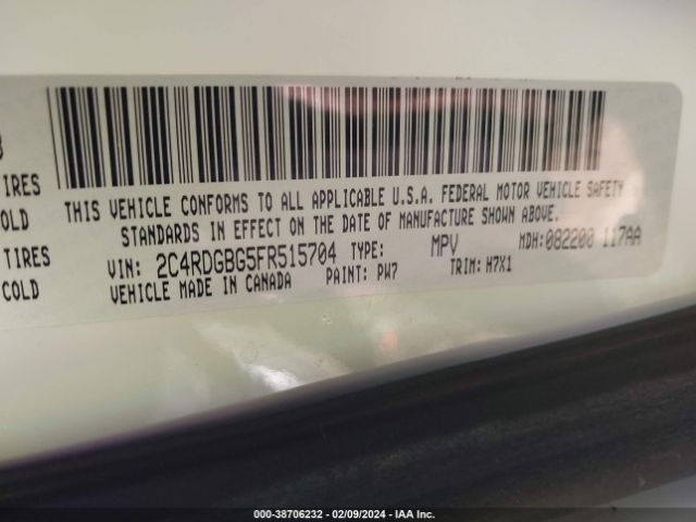 2C4RDGBG5FR515704 Dodge Grand Caravan Avp/se