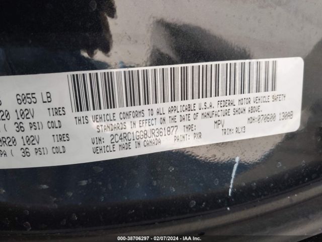2018 CHRYSLER PACIFICA 2C4RC1GG8JR361877 Photo 8