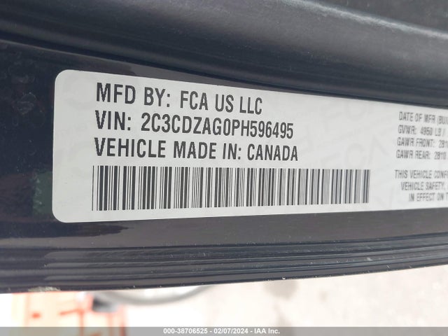 Dodge Challenger Sxt 2023 2C3CDZAG0PH596495 Image 9