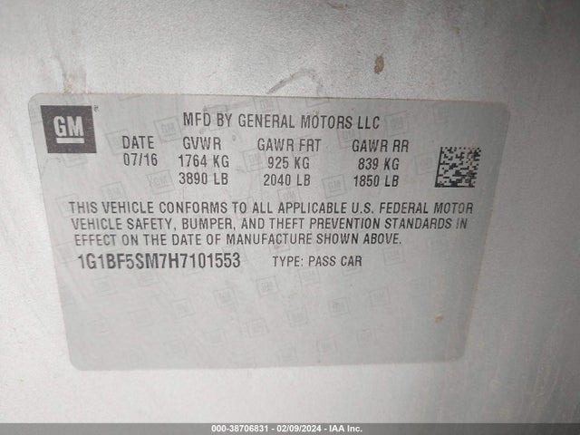 Chevrolet Cruze Premier Auto 2017 1G1BF5SM7H7101553 Image 9
