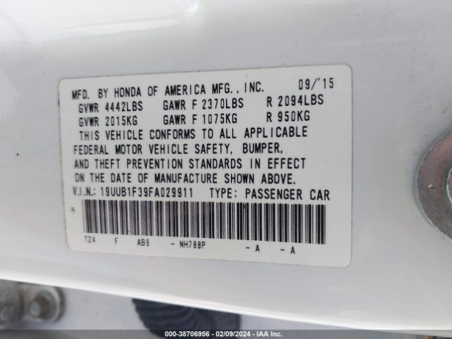 19UUB1F39FA029911 Acura TLX