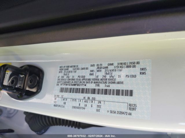 2021 FORD F-150 1FTFW1E54MFB31714 Photo 8