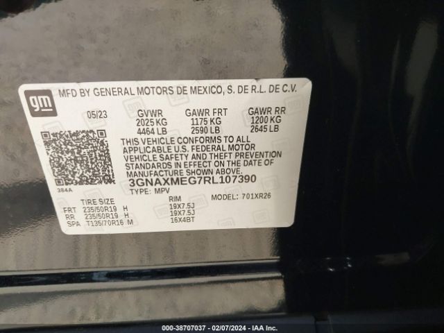 3GNAXMEG7RL107390 Chevrolet Equinox Fwd Rs
