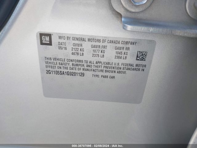 2G1105SA1G9201129 Chevrolet IMPALA 1LT