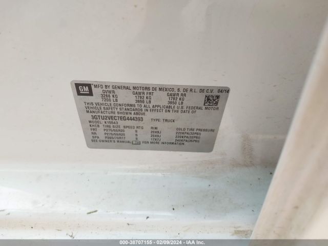 3GTU2VEC7EG444393 GMC Sierra 1500 Slt
