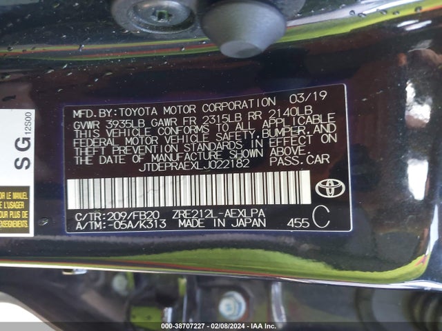 Toyota COROLLA LE 2020 JTDEPRAEXLJ022182 Image 9