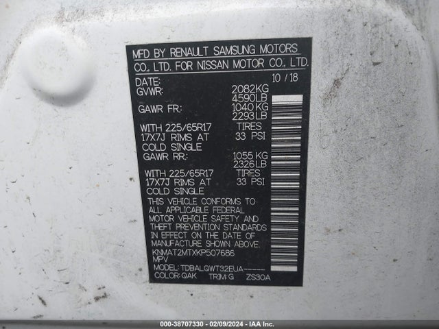 Nissan ROGUE SV 2019 KNMAT2MTXKP507686 Image 9