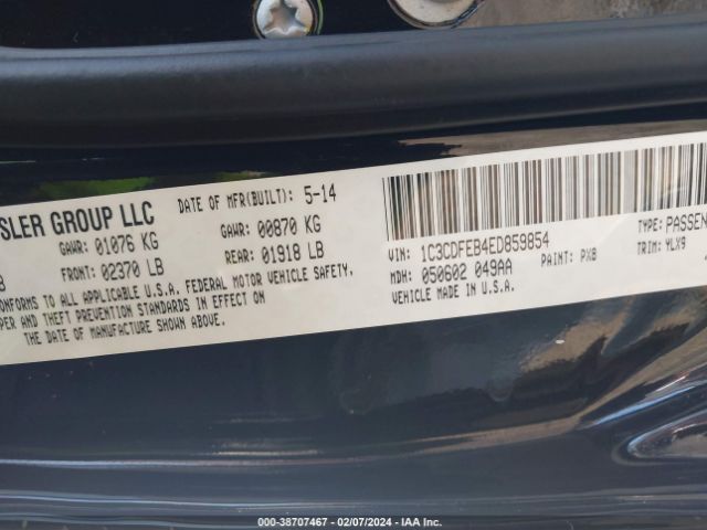 1C3CDFEB4ED859854 Dodge DART GT