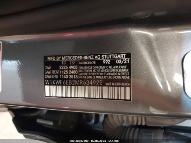 W1KWF6EB2MR634925 Mercedes-Benz Amg C 43 4matic