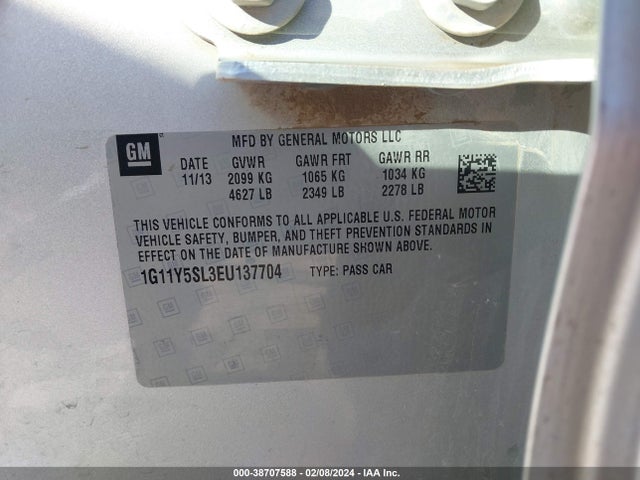 Chevrolet Impala 1ls 2014 1G11Y5SL3EU137704 Image 9