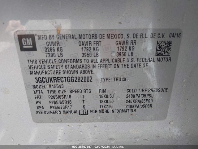 Chevrolet Silverado 1500 1lt 2016 3GCUKREC7GG282002 Image 9