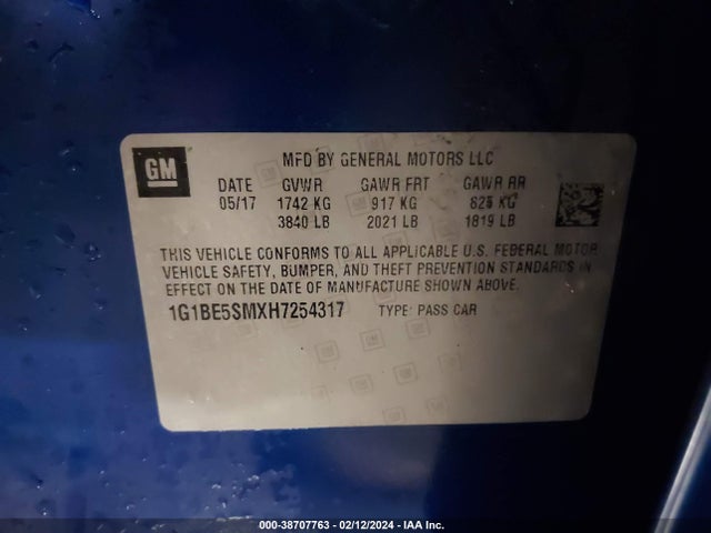 Chevrolet Cruze Lt Auto 2017 1G1BE5SMXH7254317 Image 9