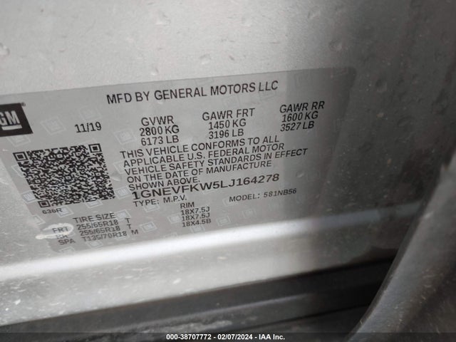 Chevrolet Traverse Awd Ls 2020 1GNEVFKW5LJ164278 Image 9