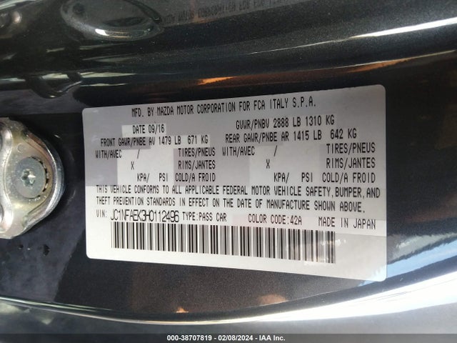 2017 FIAT 124 SPIDER JC1NFAEK3H0112496 Photo 8