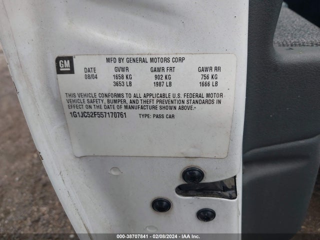 2005 CHEVROLET CAVALIER VIN: 1G1JC52F557170761