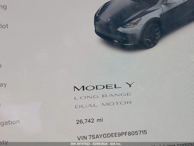 7SAYGDEE9PF805715 Tesla Model Y Awd/long Range Dual Motor All-wheel Drive