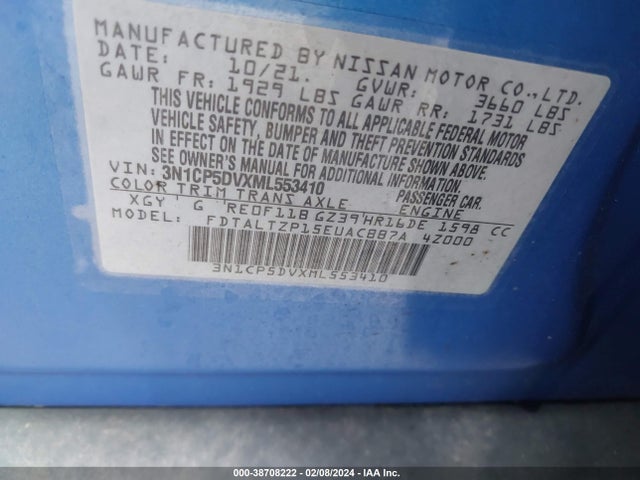 Nissan Kicks Sr Xtronic Cvt 2021 3N1CP5DVXML553410 Image 9