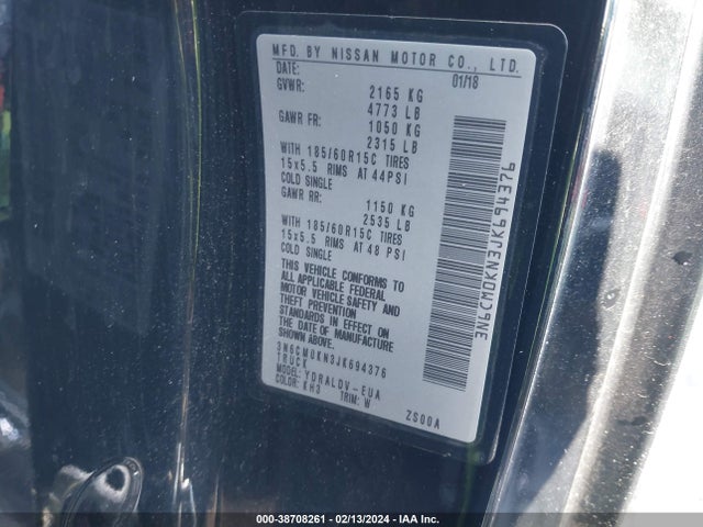 Nissan Nv200 S 2018 3N6CM0KN3JK694376 Image 9