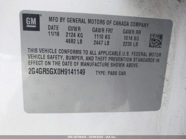 2G4GR5GX0H9141149 Buick Regal Turbo Premium Ii