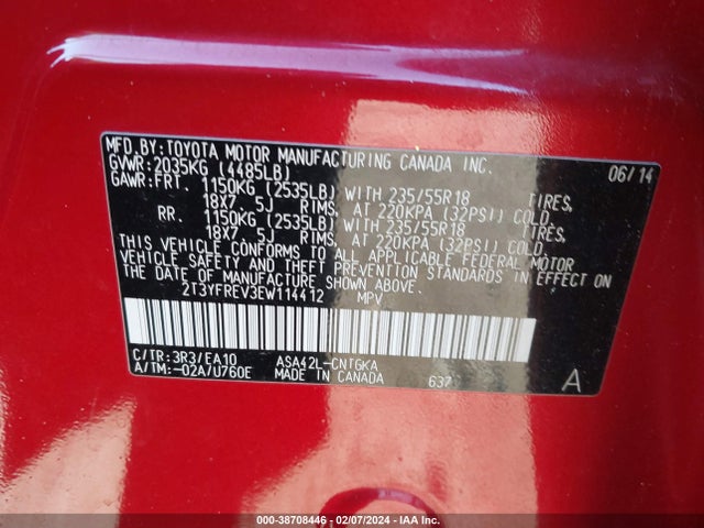 Toyota Rav4 Limited 2014 2T3YFREV3EW114412 Image 9