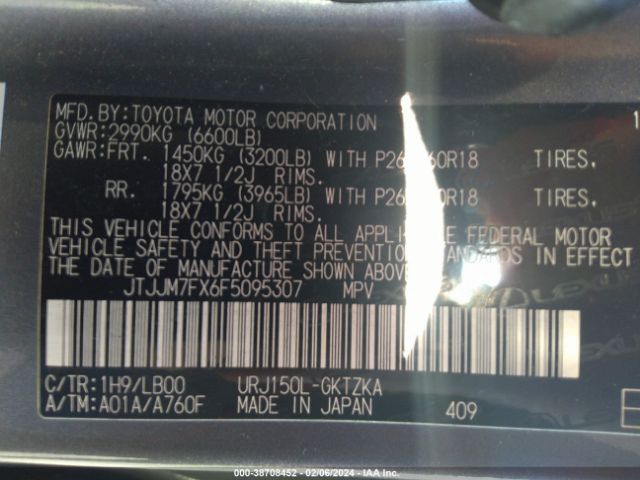 JTJJM7FX6F5095307 Lexus Gx 460 Luxury