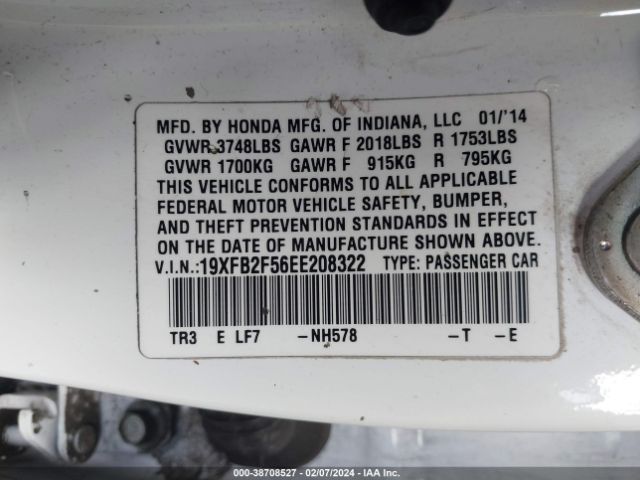 19XFB2F56EE208322 Honda Civic Lx