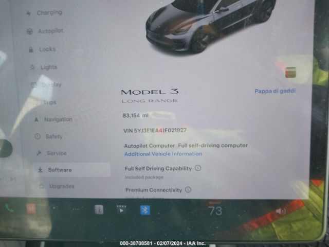5YJ3E1EA4JF021927 Tesla Model 3 Long Range/mid Range