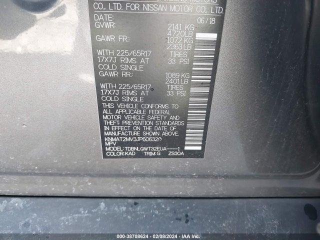 Nissan ROGUE SV 2018 KNMAT2MV3JP606320 Image 9