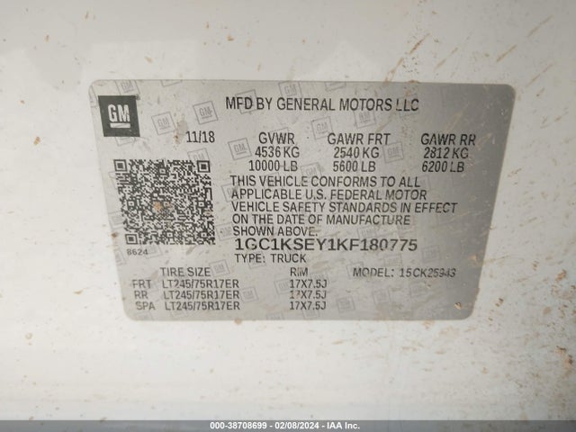 Chevrolet Silverado 2500hd Lt 2019 1GC1KSEY1KF180775 Image 9