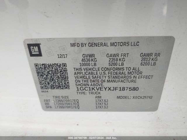 Chevrolet Silverado 2500hd Lt 2018 1GC1KVEYXJF187580 Image 9