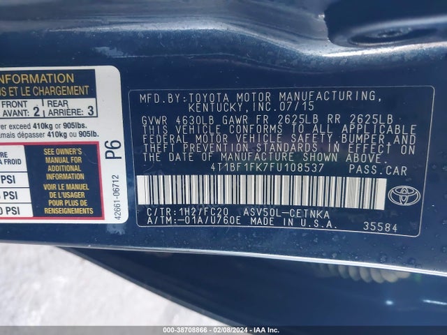 Toyota CAMRY LE 2015 4T1BF1FK7FU108537 Image 9