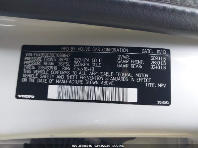 YV4952CZ8E1689847 Volvo Xc90 3.2/3.2 Platinum/3.2 Premier Plus