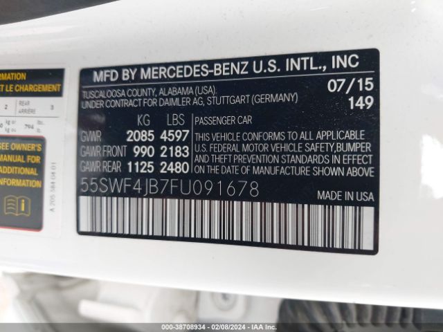55SWF4JB7FU091678 Mercedes-Benz C 300 Luxury/sport