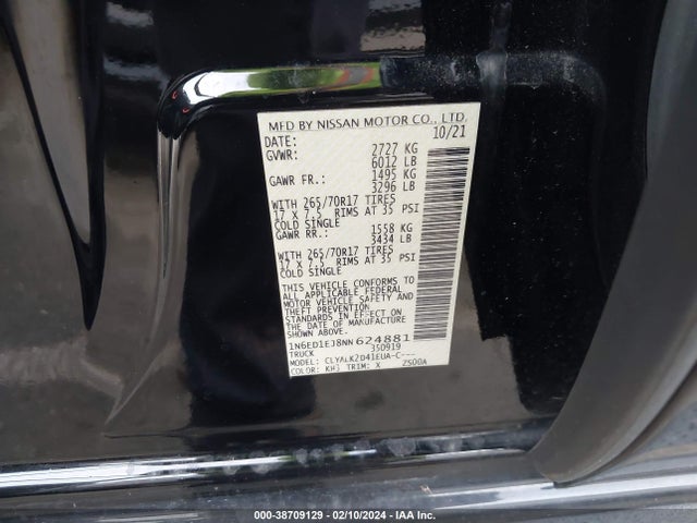 Nissan Frontier Pro-x 4x2 2022 1N6ED1EJ8NN624881 Image 9
