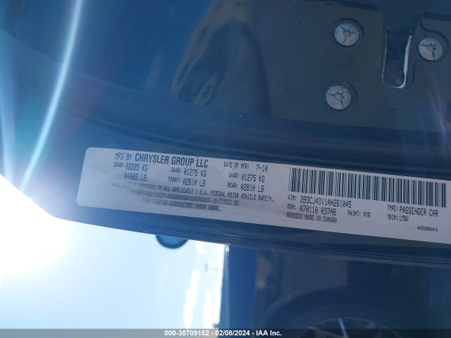 2010 DODGE CHALLENGER SE VIN: 2B3CJ4DV1AH261045