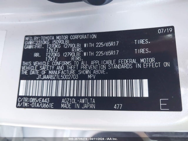 Lexus NX 300 2020 JTJAARBZ1L5002703 Image 9