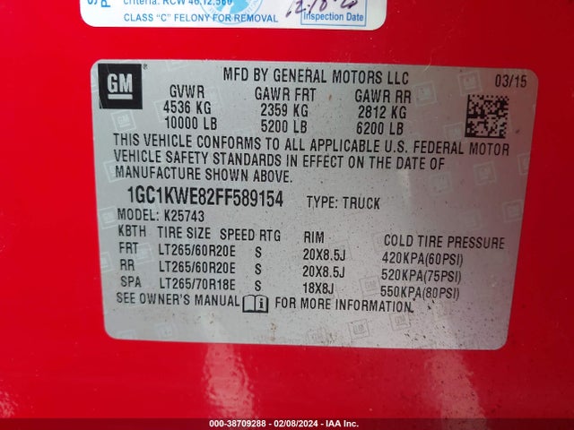 Chevrolet lml 2015 1GC1KWE82FF589154 Image 41