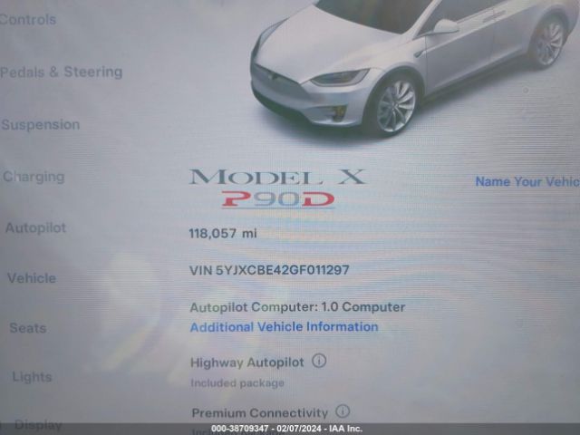 5YJXCBE42GF011297 Tesla Model X 75d/p100d/p90d