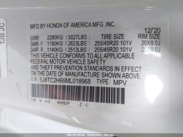 5J8TC2H66ML018968 Acura Rdx A-spec Package