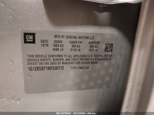 Chevrolet MALIBU 1LT 2017 1G1ZE5ST1HF208712 Image 9