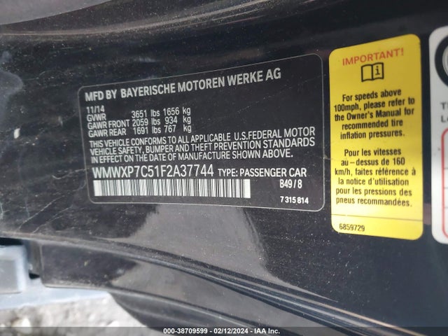 2015 MINI HARDTOP WMWXP7C51F2A37744 Photo 8