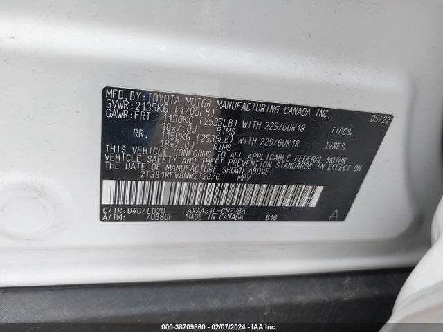 Toyota Rav4 Trd Off Road 2022 2T3S1RFV8NW272876 Image 9